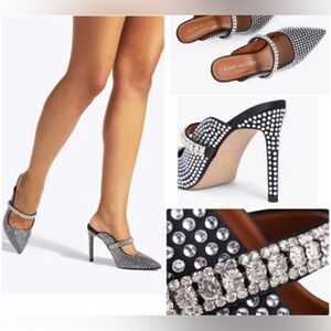 New KURT GEIGER Duke Crystal Embellished Dress Mules in Black Size US8 NWT